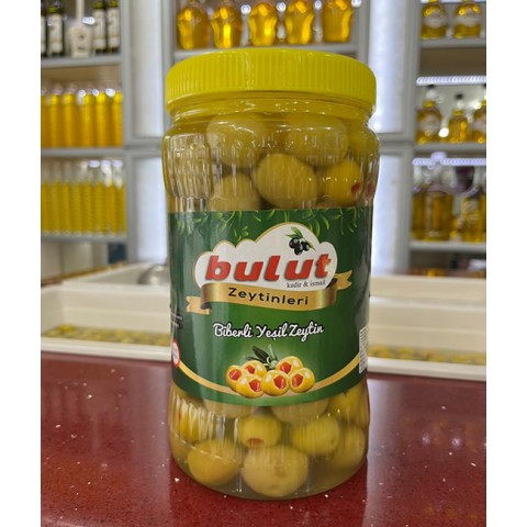 Biberli Yeşil Zeytin 1 KG